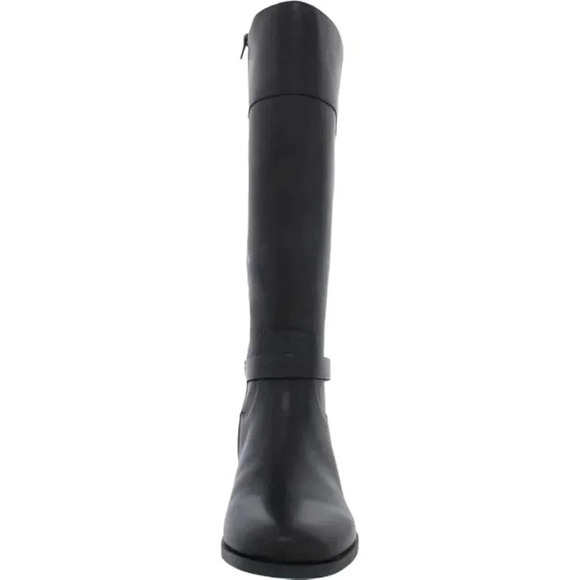 NWT Women's Black Buckle Accent Round Toe Zip-Up Riding Boot - Picture 5 of 5